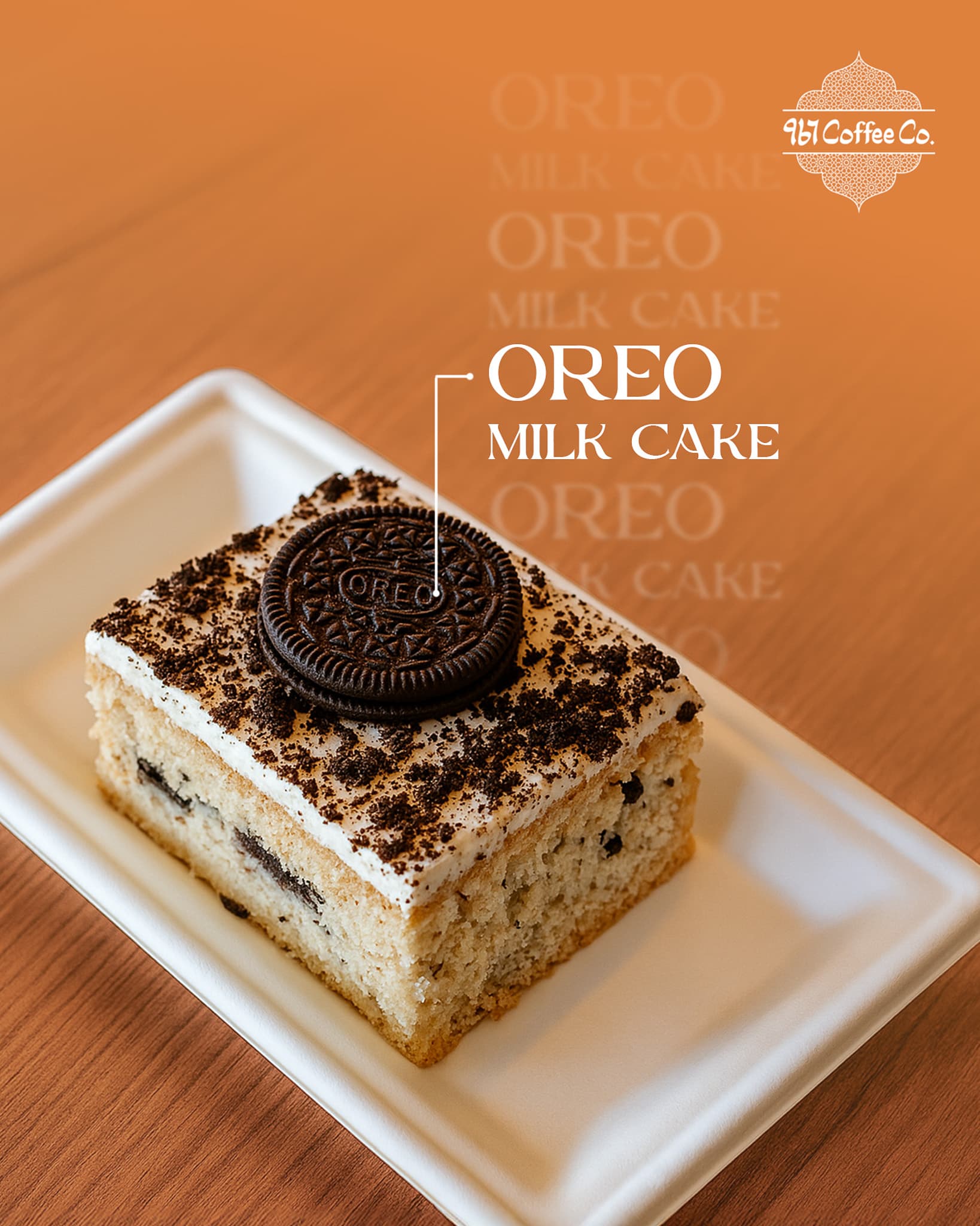 Oreo Milkcake — Cookies and cream layered to perfection.