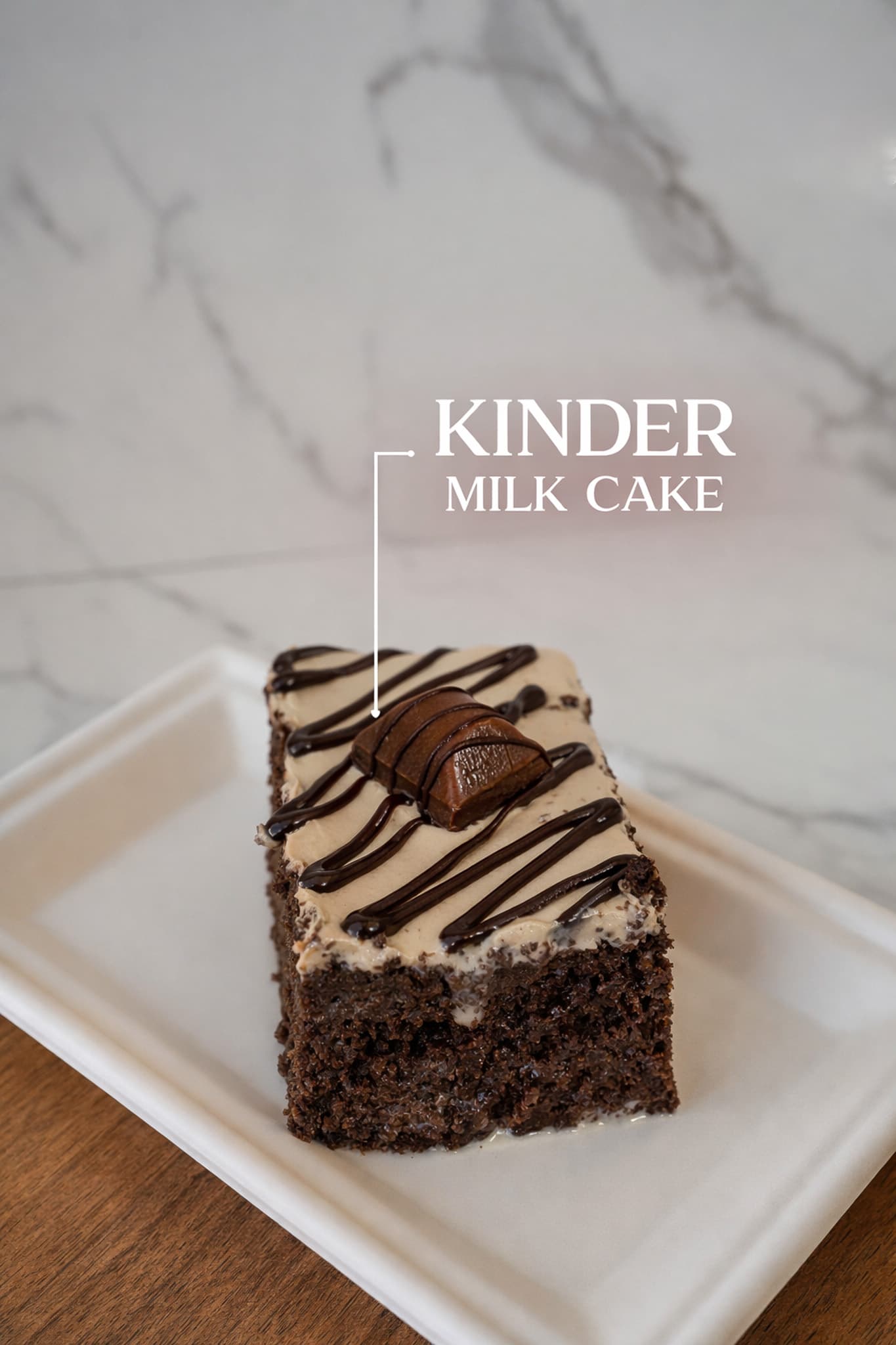 Kinder Milkcake — Hazelnut and chocolate milkcake — nostalgic and sweet.
