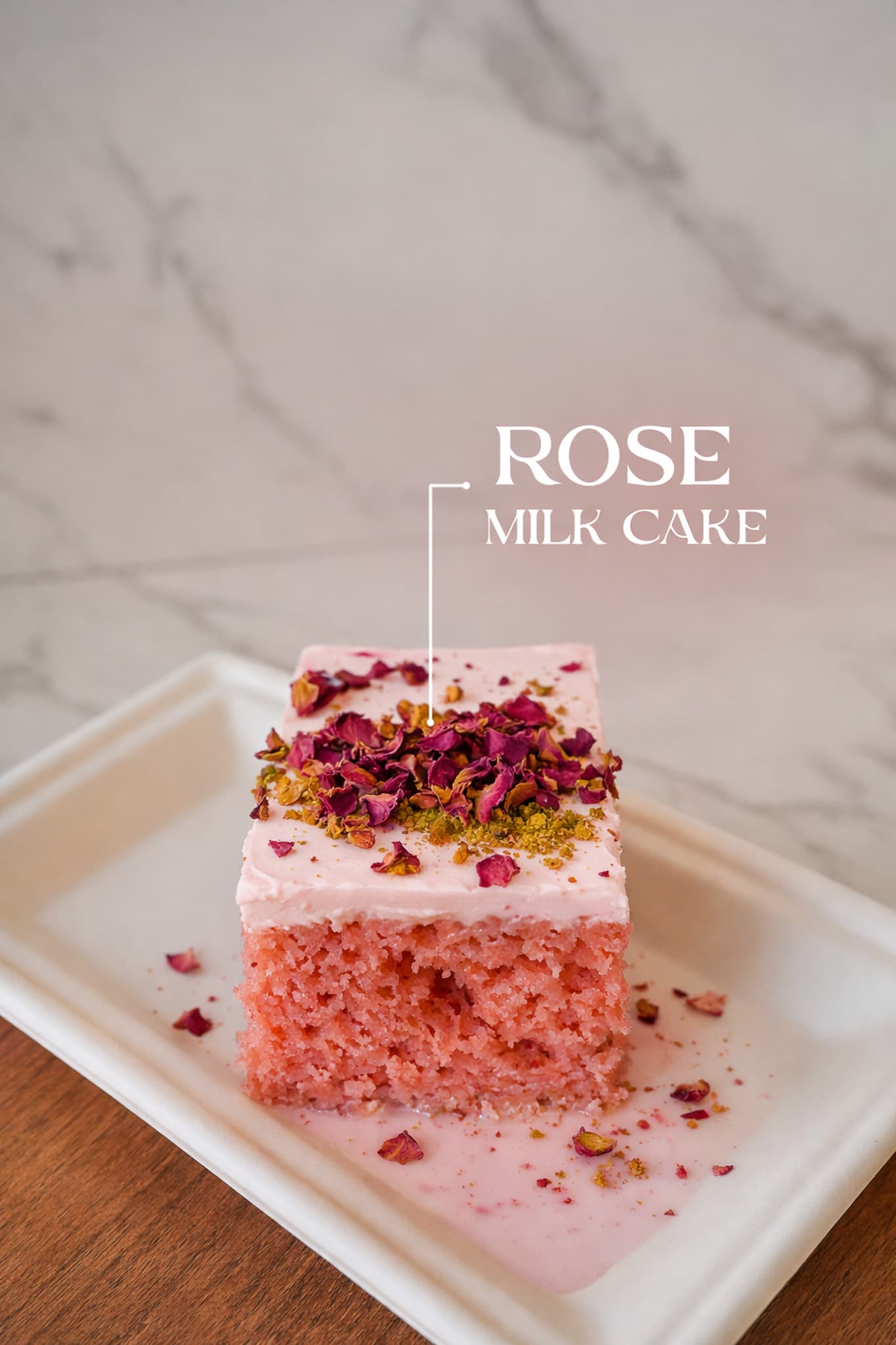 Rose Milkcake — Delicate rosewater-infused milkcake.