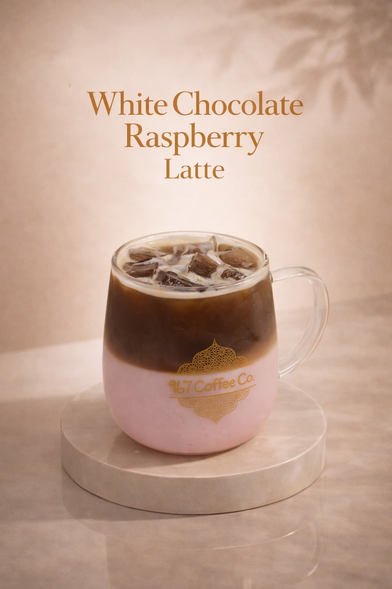 White Chocolate Raspberry Latte — Sweet white chocolate with bright raspberry notes.